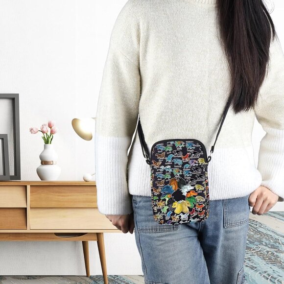 Wings Dragon Crossbody Bag with 3D Print, Canvas, Zipper, for Women - Picture 5 of 7